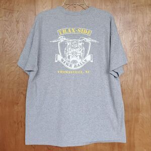 Bike Rally T Shirt Mens XL Trax Side Tavern Thomasville NC Railroad Train Pocket